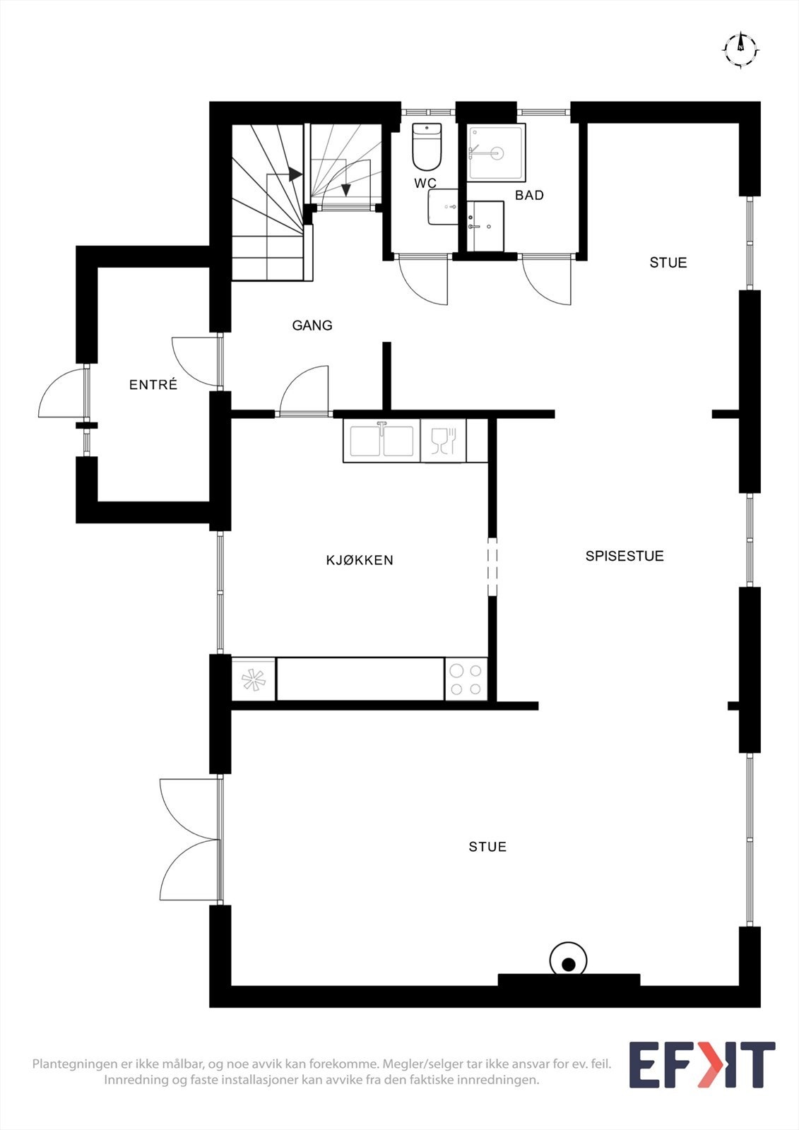 Plantegning 1. etasje Galleribilde