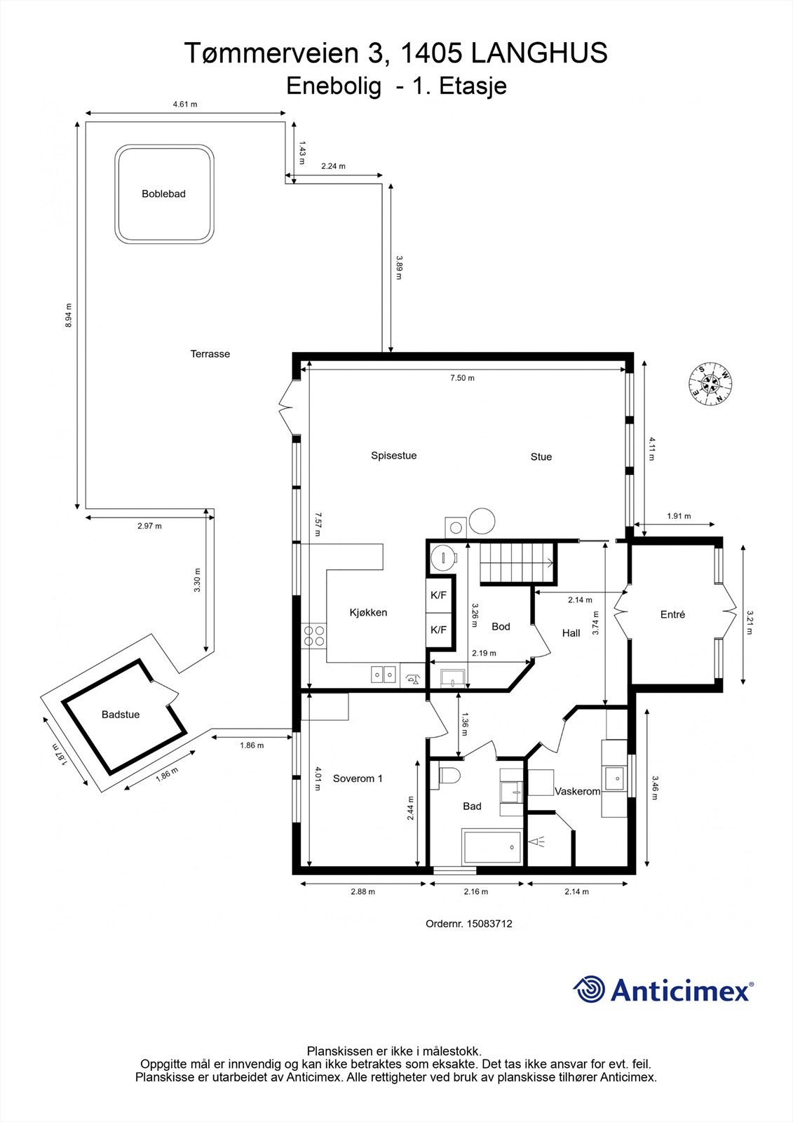 Plantegning 1. etasje - Tømmerveien 3 Galleribilde