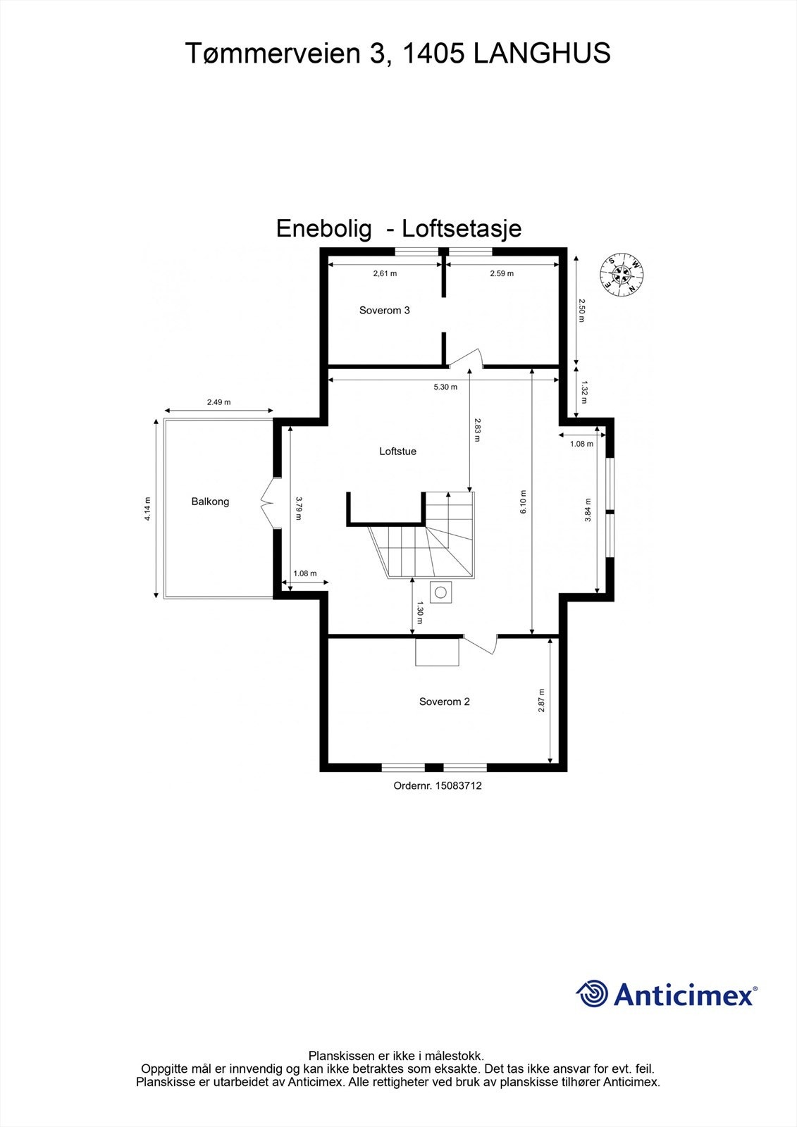 Plantegning Loftetasje - Tømmerveien 3 Galleribilde