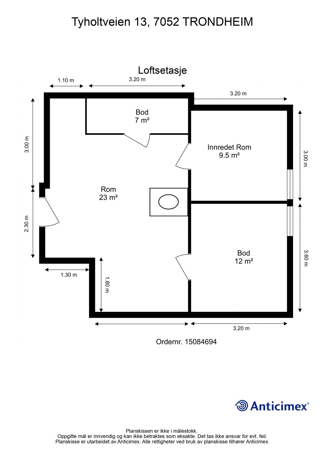 Plantegning Loftsetasje Galleribilde