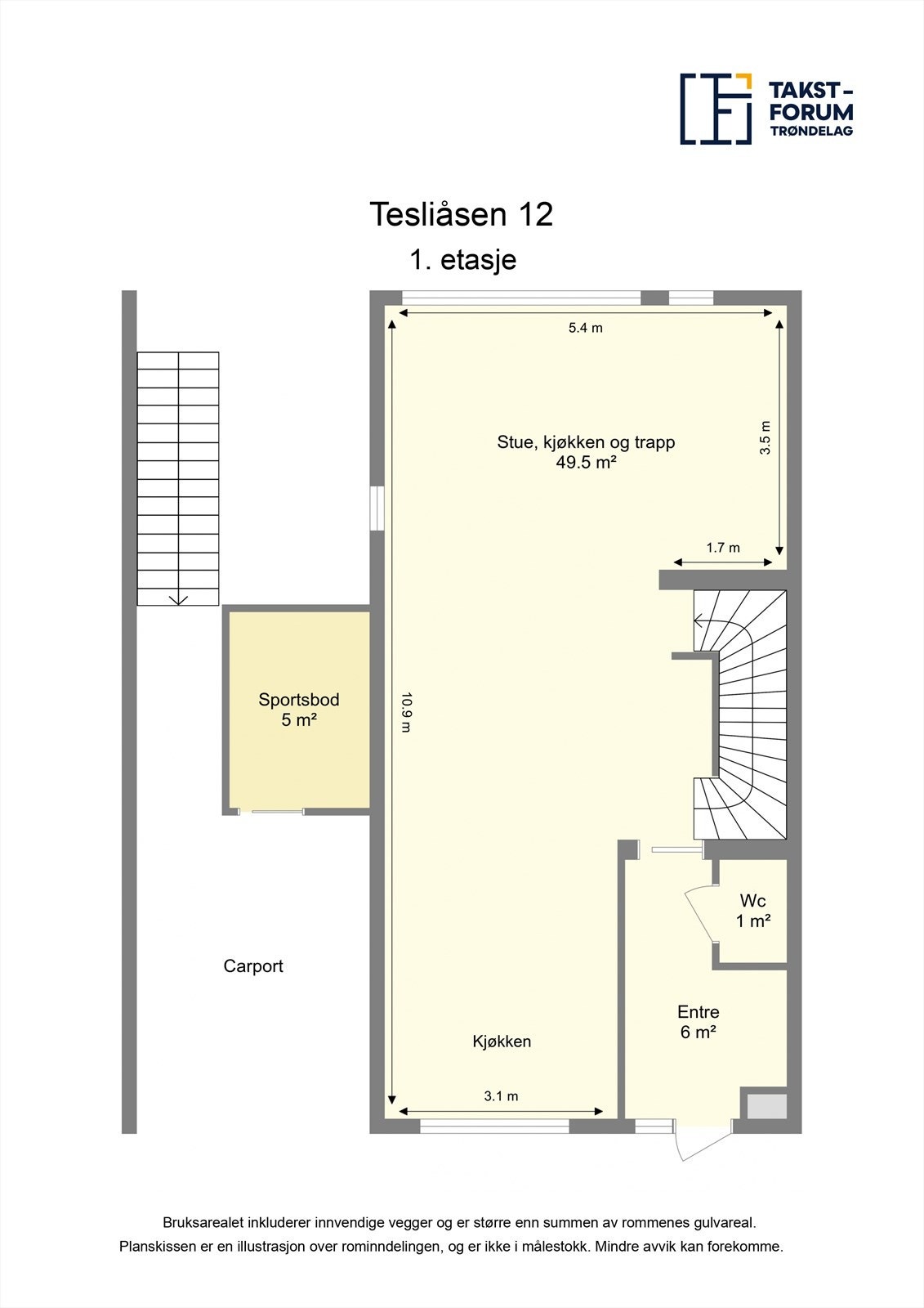Planskisse 1. etasje. Galleribilde