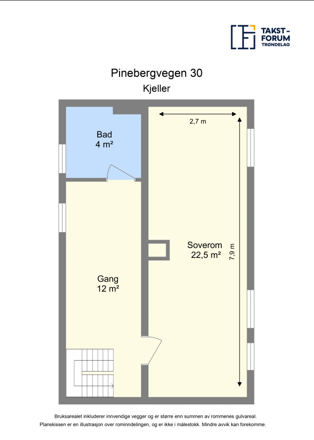 Planskisse for hjemmets underetasje. Galleribilde
