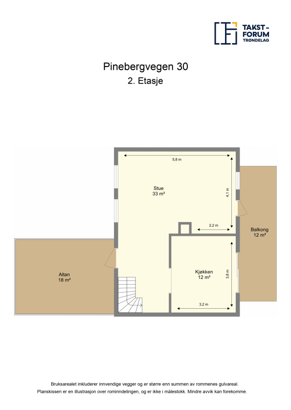 Planskisse for boligens 2. etasje. Galleribilde