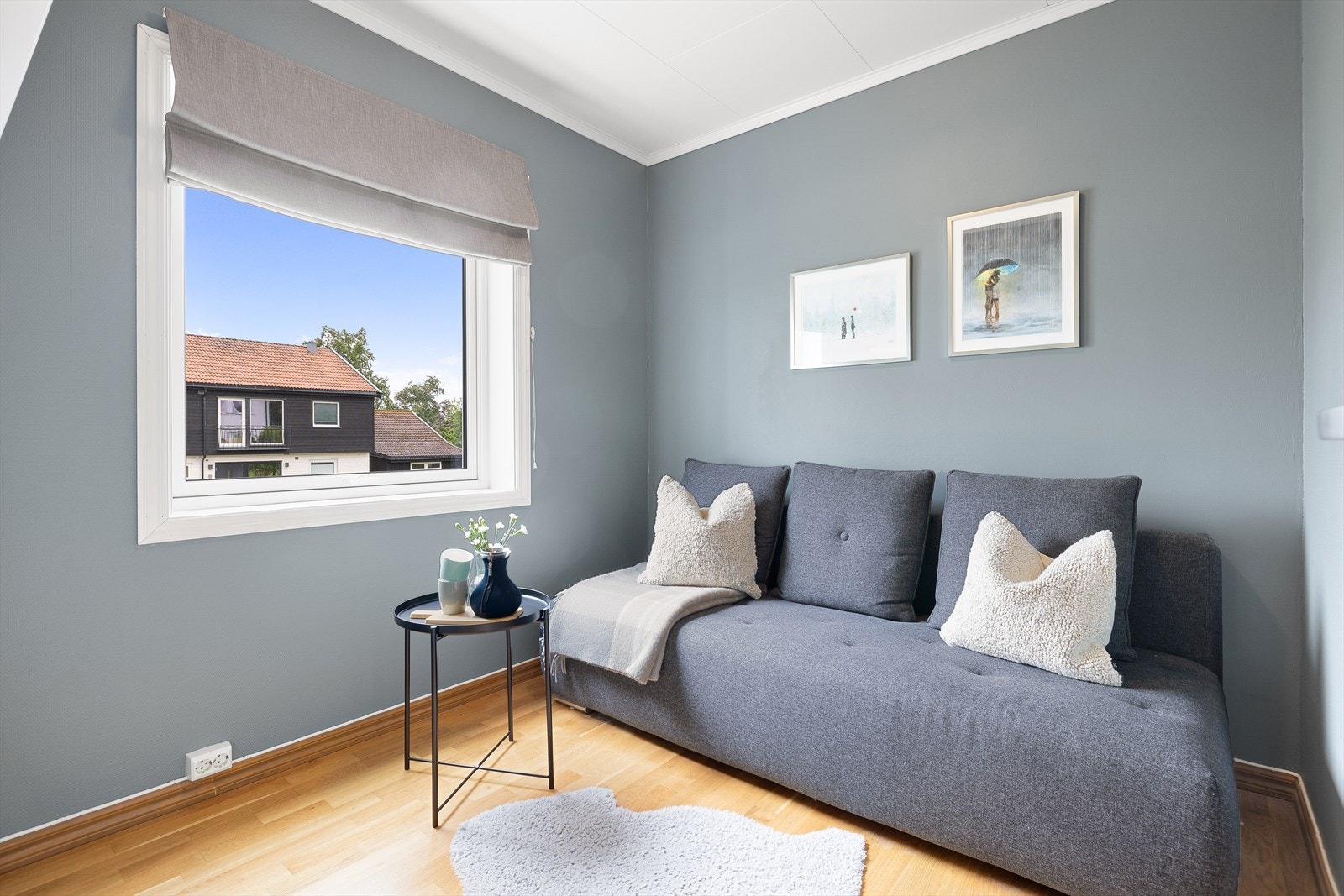 1. etasje består av tre soverom. Dette er det minste soverommet som er oppmålt til 6,5 m². Galleribilde
