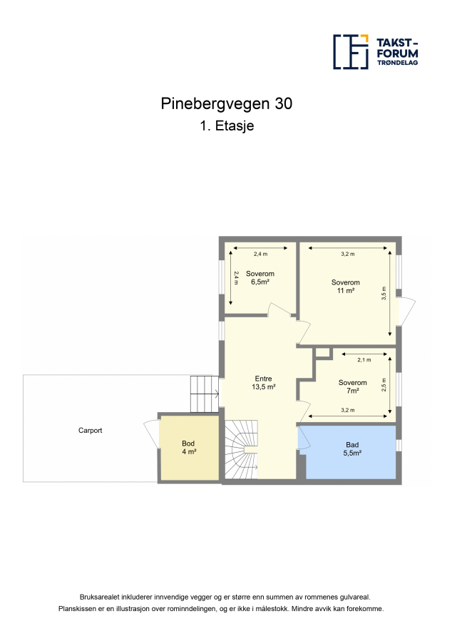 Planskisse for boligens 1. etasje. Galleribilde