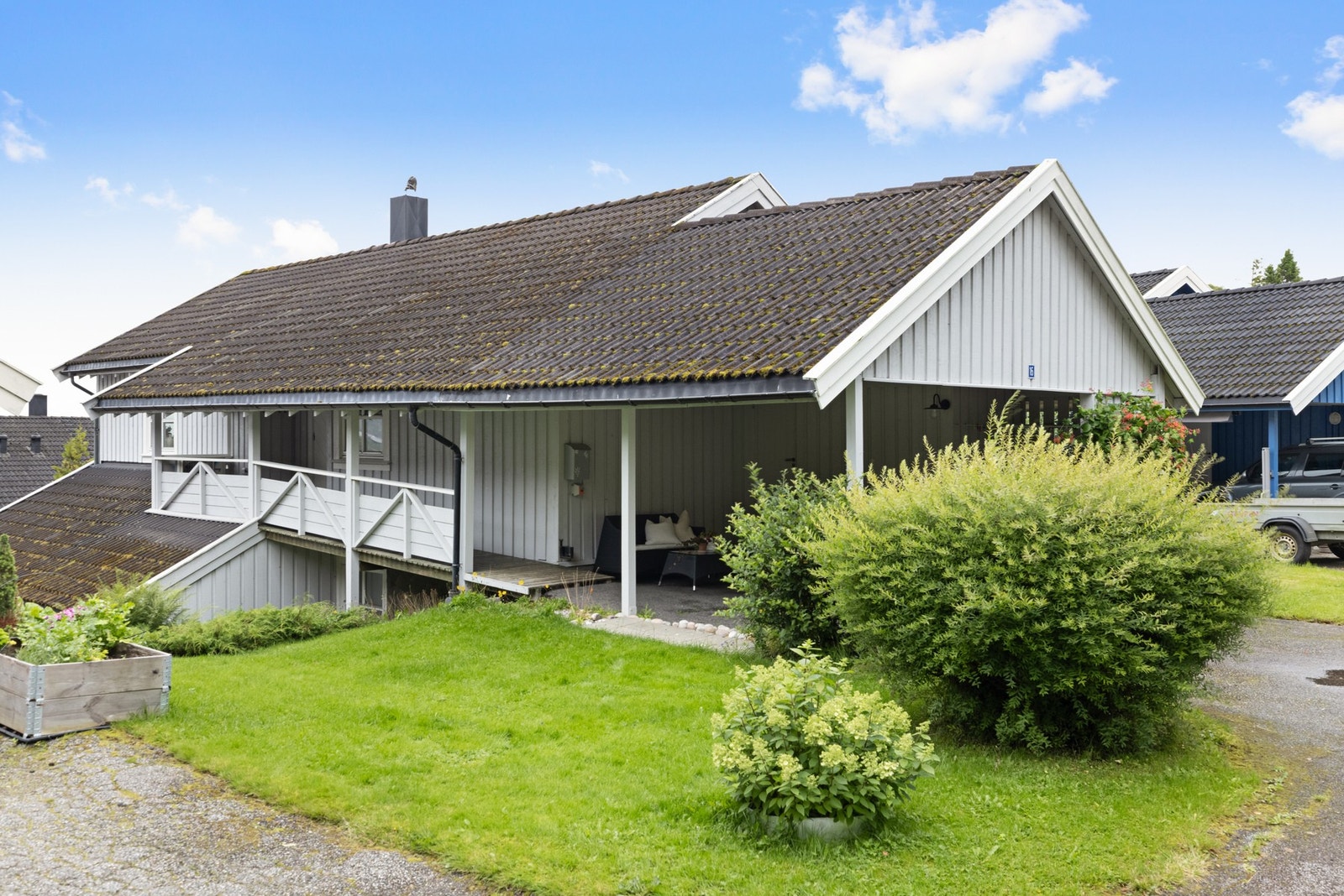 Den overbygde inngangssonen er både praktisk og værbeskyttet Galleribilde