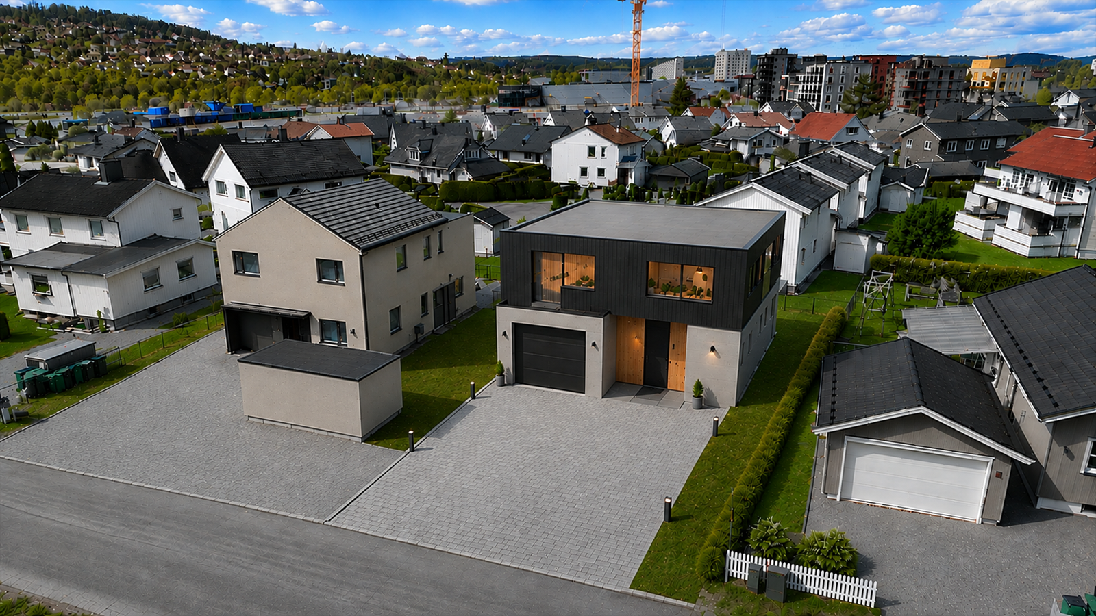 Tomten er helt flat som gir god utnyttelse (Digital illustrasjon) Galleribilde