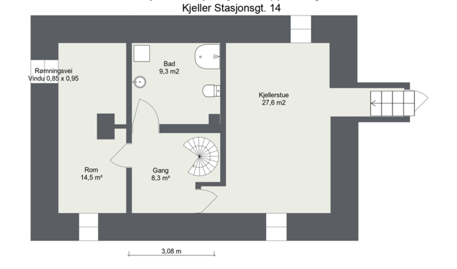Plantegning kjelleretasje Galleribilde