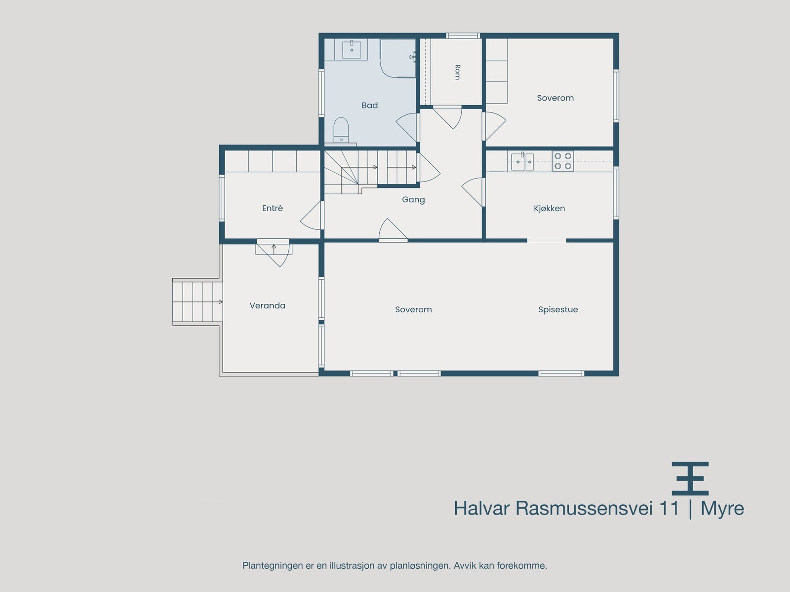 Planskisse 1. etasje. Galleribilde