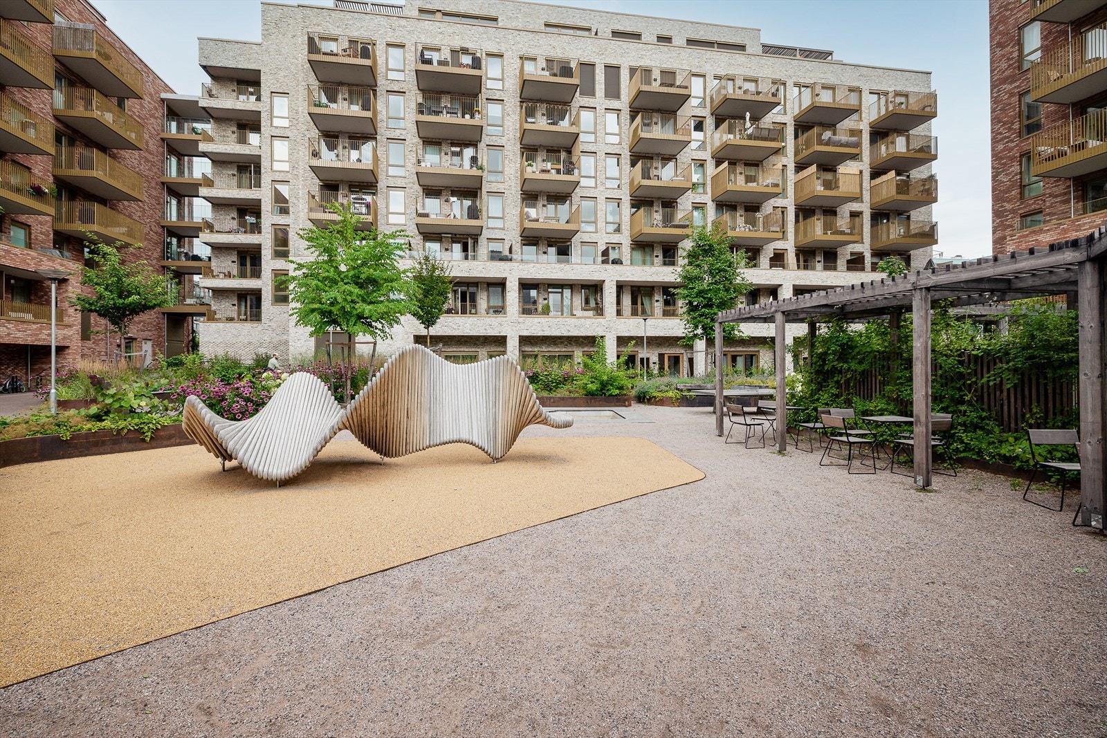 Gregers kvartal har et vellykket arkitektonisk uttrykk og flotte utearealer. Galleribilde