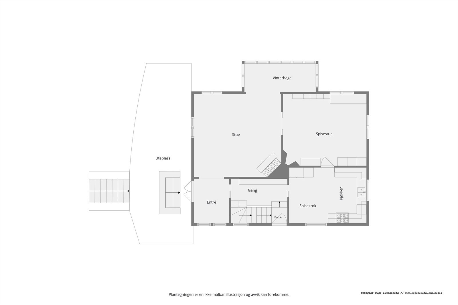 Planskisse 1. etasje. Galleribilde
