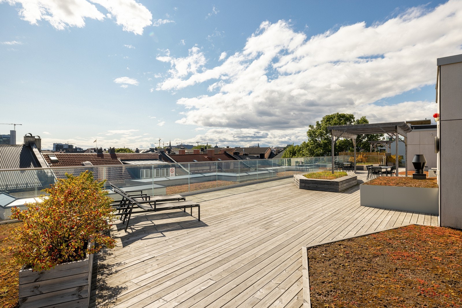 På felles takterrasse er sol fra morgen til kveld Galleribilde