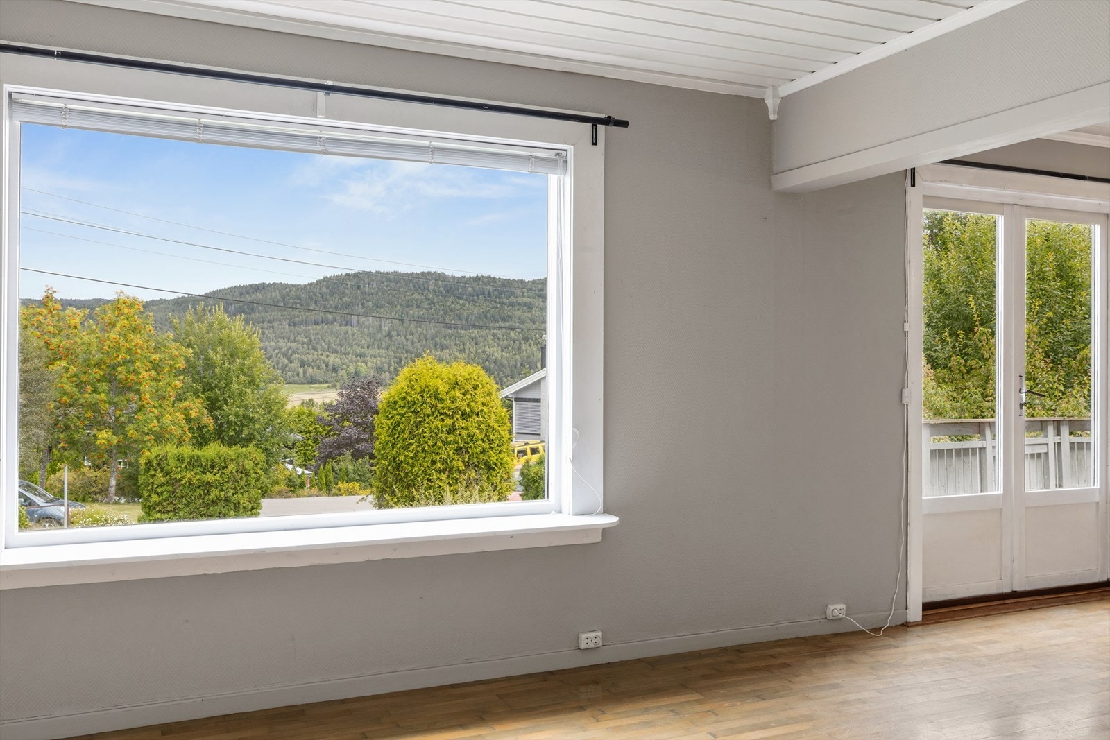 Store vindusflater gir godt med naturlig lys og rammer inn den grønne utsikten. Galleribilde