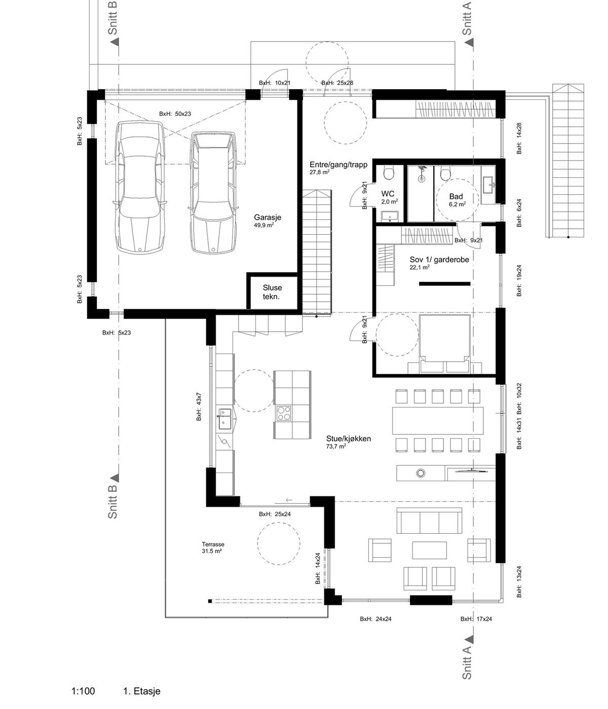 Plantegning hovedplan. Galleribilde