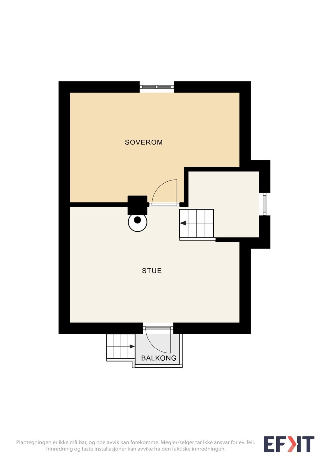Loftsetasjen i 'Øvre Lyse' inneholder loftstue og soverom. Galleribilde