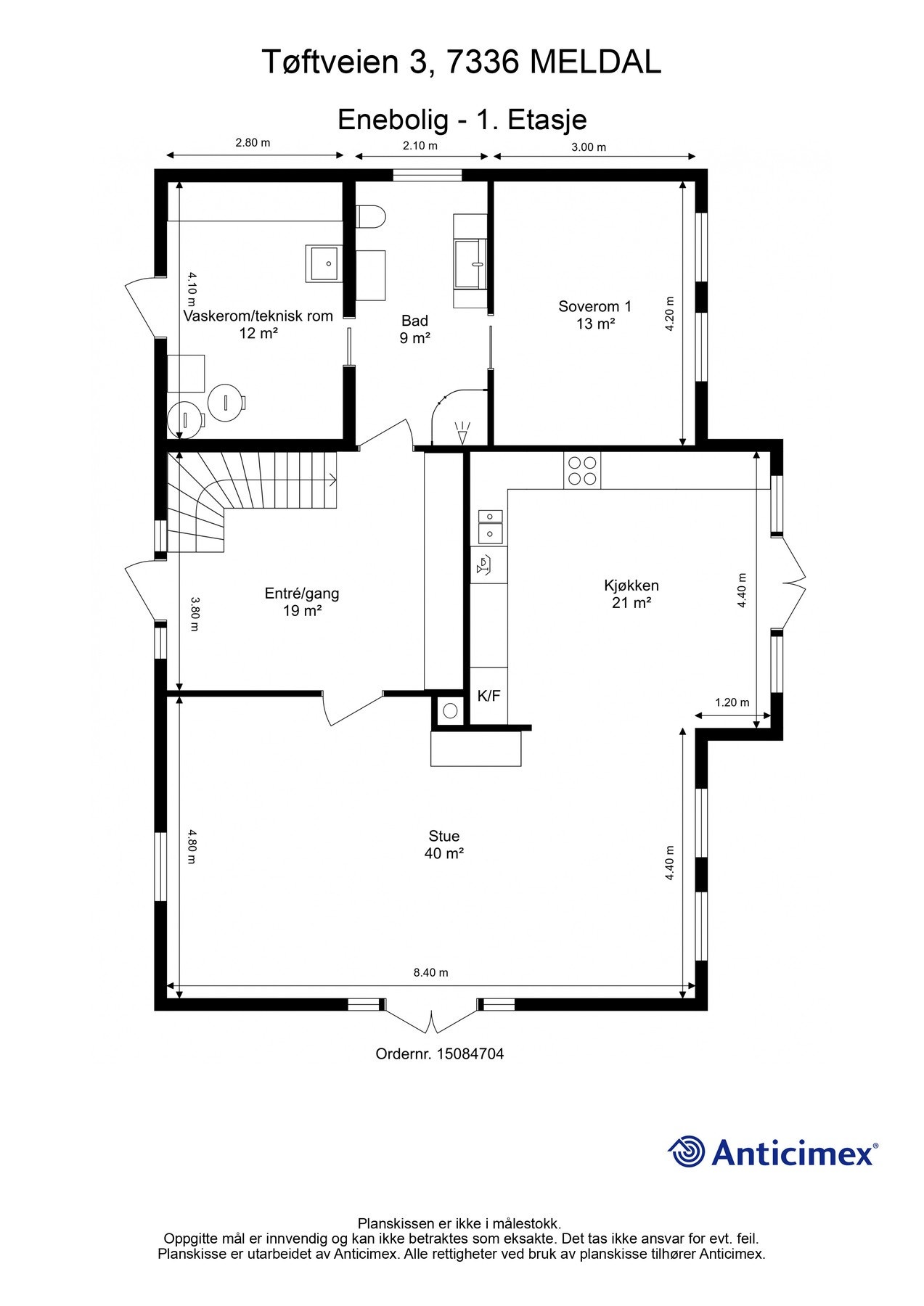 Plantegning hovedetasje. Galleribilde