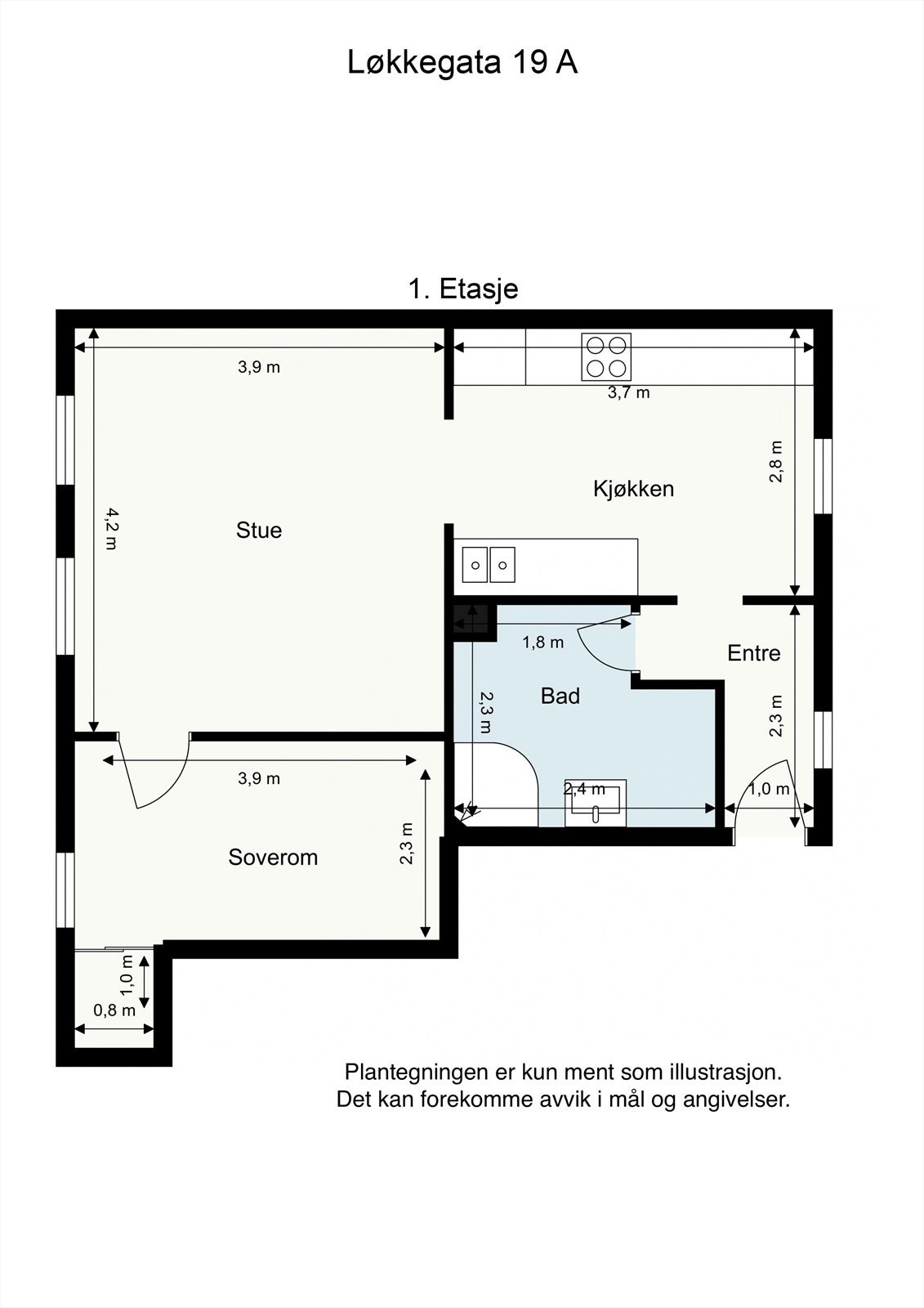 Plantegning 1. etasje Galleribilde