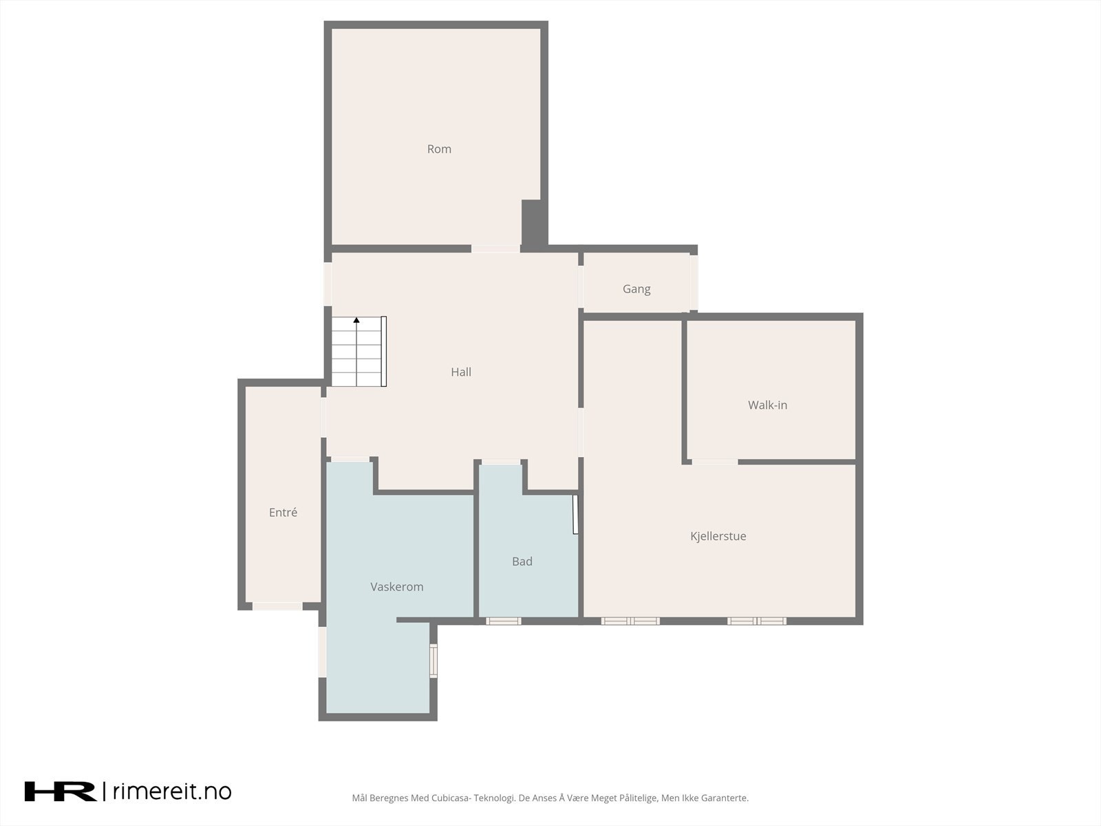 Tegning plan 2. Inngang, hall, bad,vaskerom, stue, boder, adkomst til garasje. Galleribilde