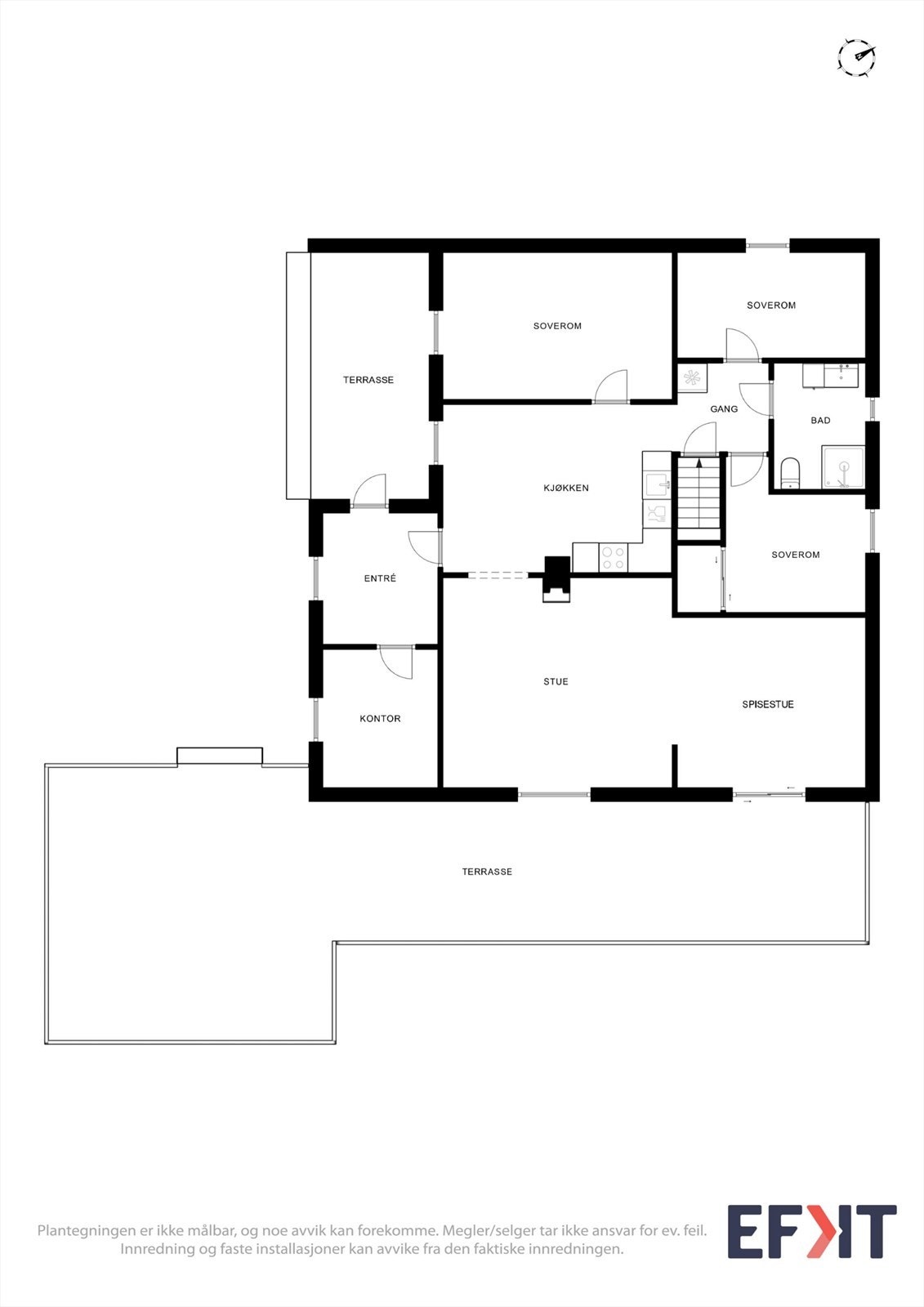 Første etasje samler alle hovedfunksjoner på ett plan. Galleribilde