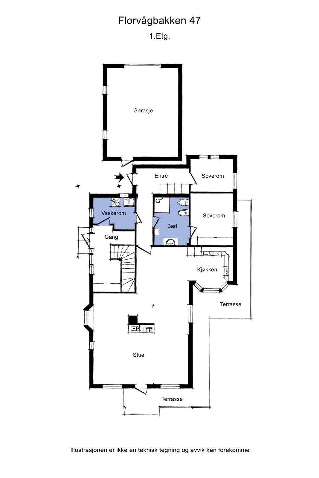 Planløsning 1.etasje Galleribilde