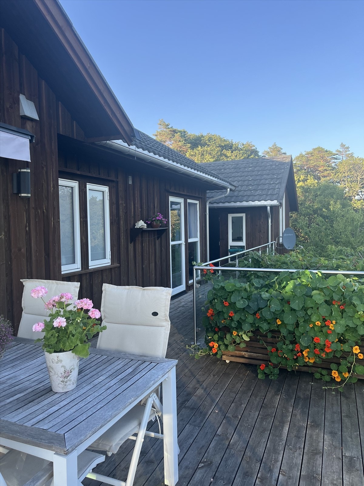 Selgers bilde. En av flere usjenerte uteplasser rundt hytta. Galleribilde