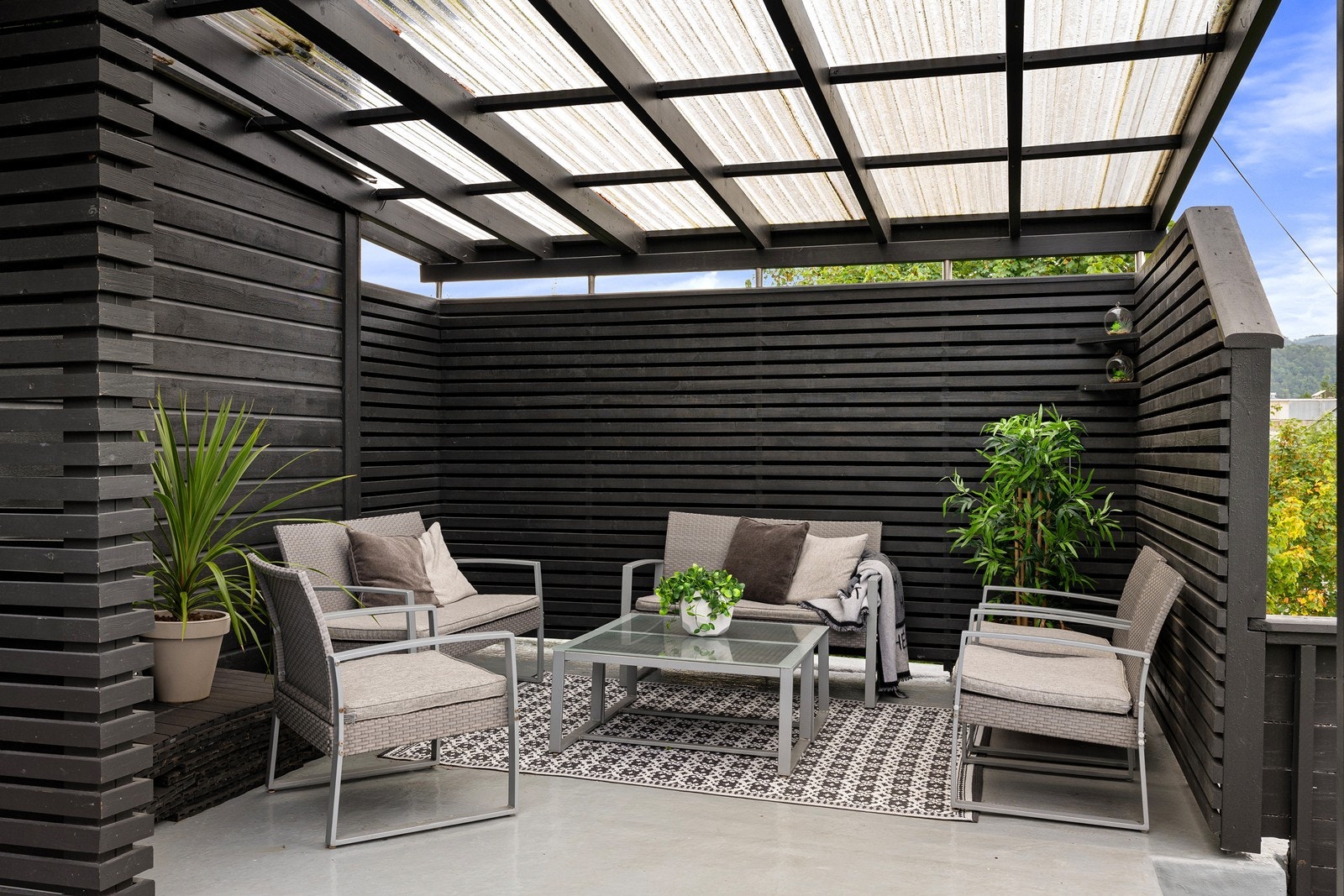 Koselig uteområde på verandaen
. Galleribilde