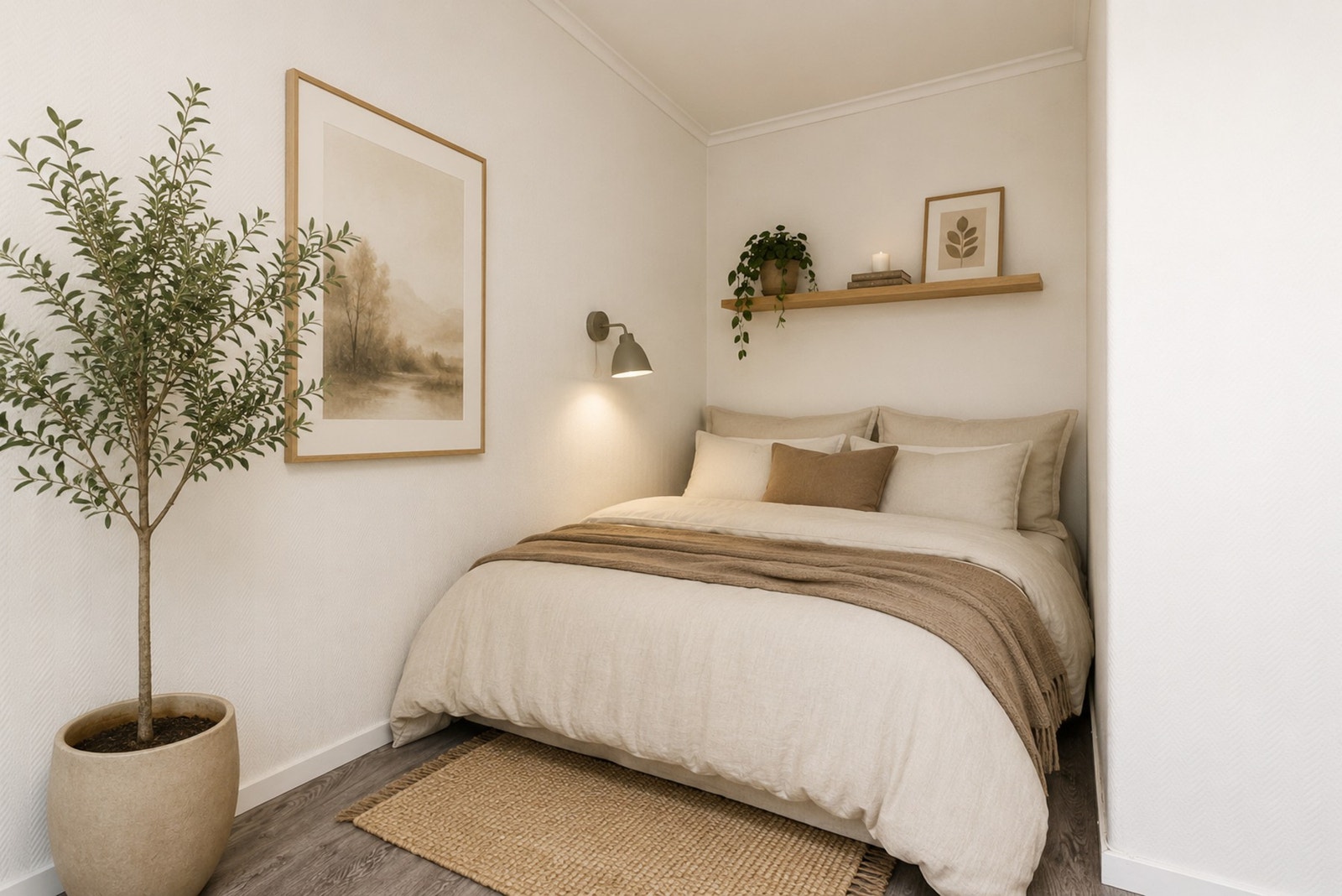 Ellers kan kroken også innredes som sovekrok med plass til dobbeltseng. Bilde med digital styling. Galleribilde