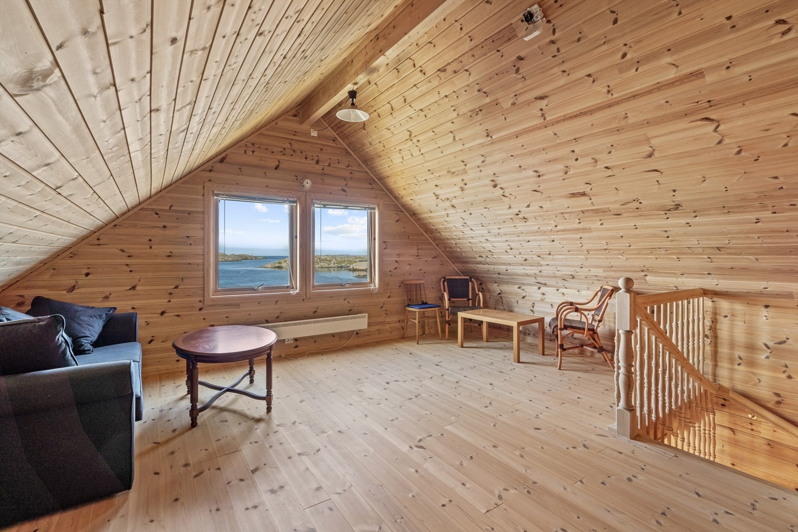 Utsikten fra loftet gir en følelse av å være i ett med kystlandskapet. Galleribilde