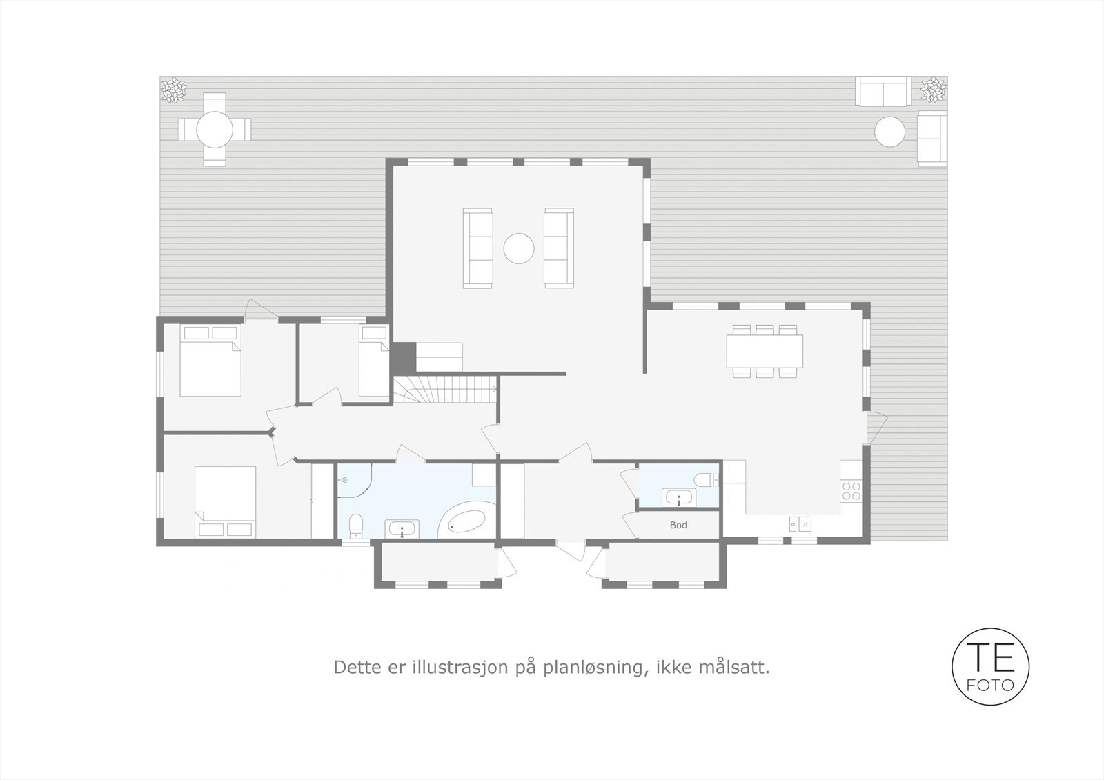 Plantegning 1. etasje Galleribilde