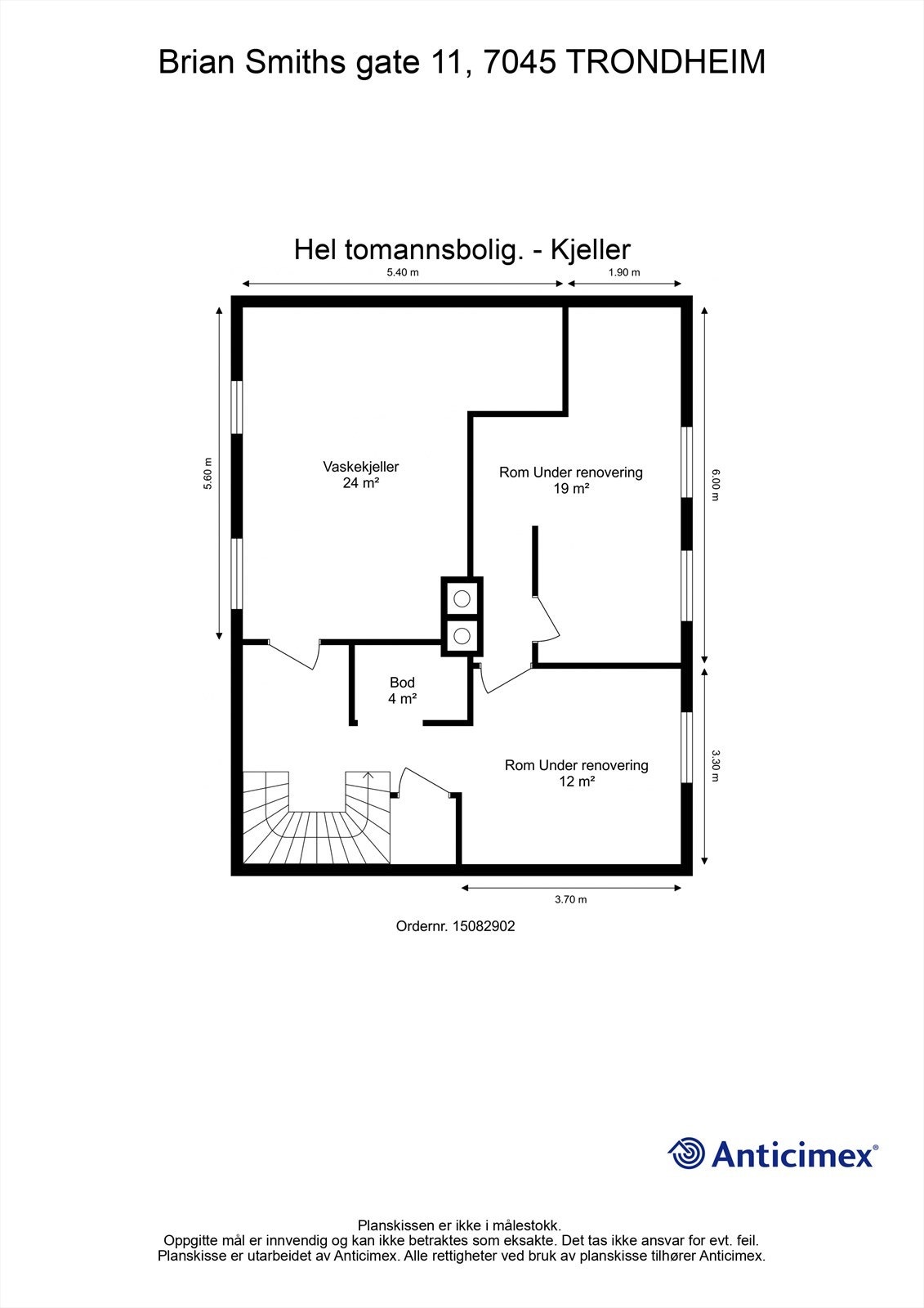 Planskisse kjeller. Galleribilde