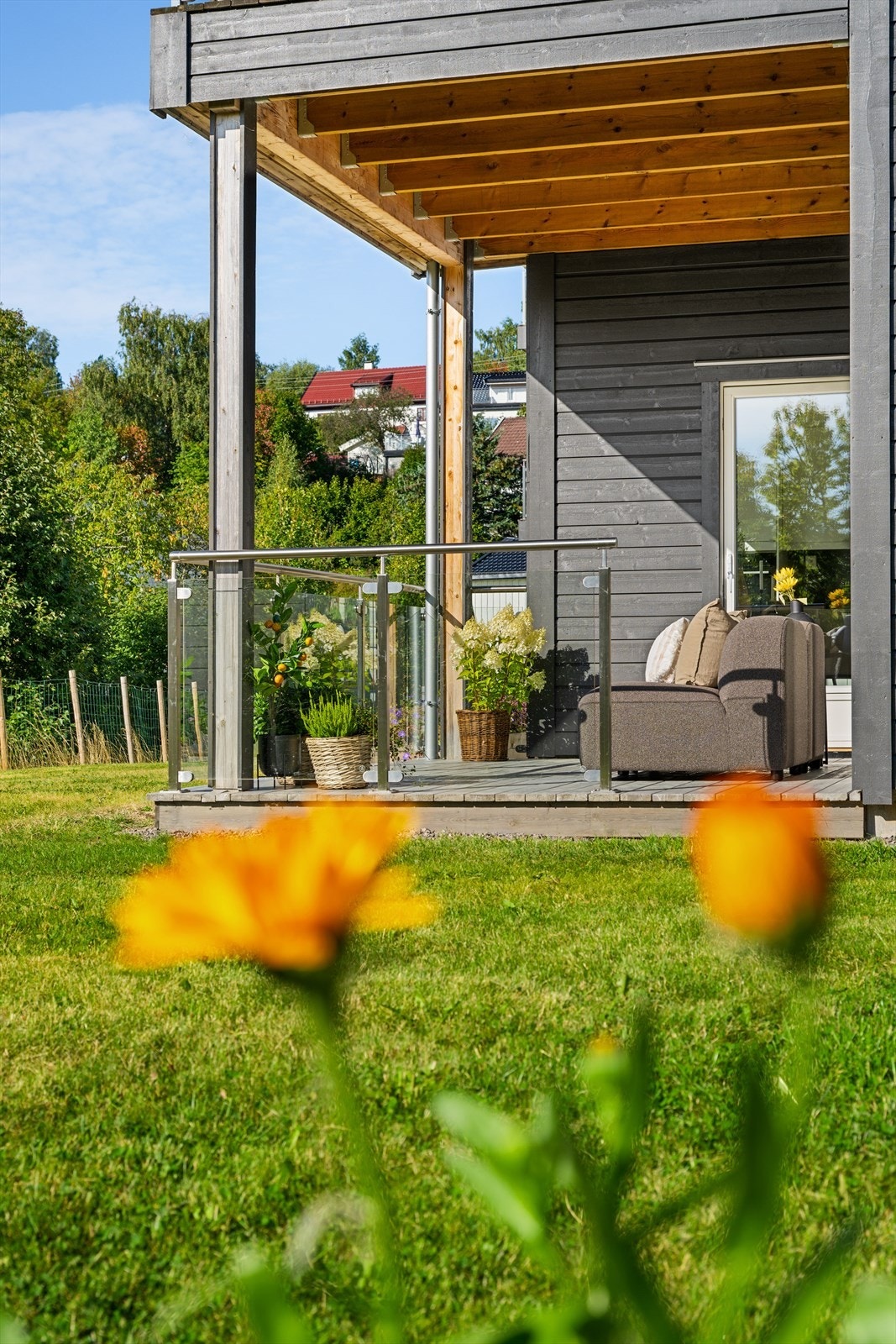 En skjermet og privat uteplass på bakkeplan. Galleribilde