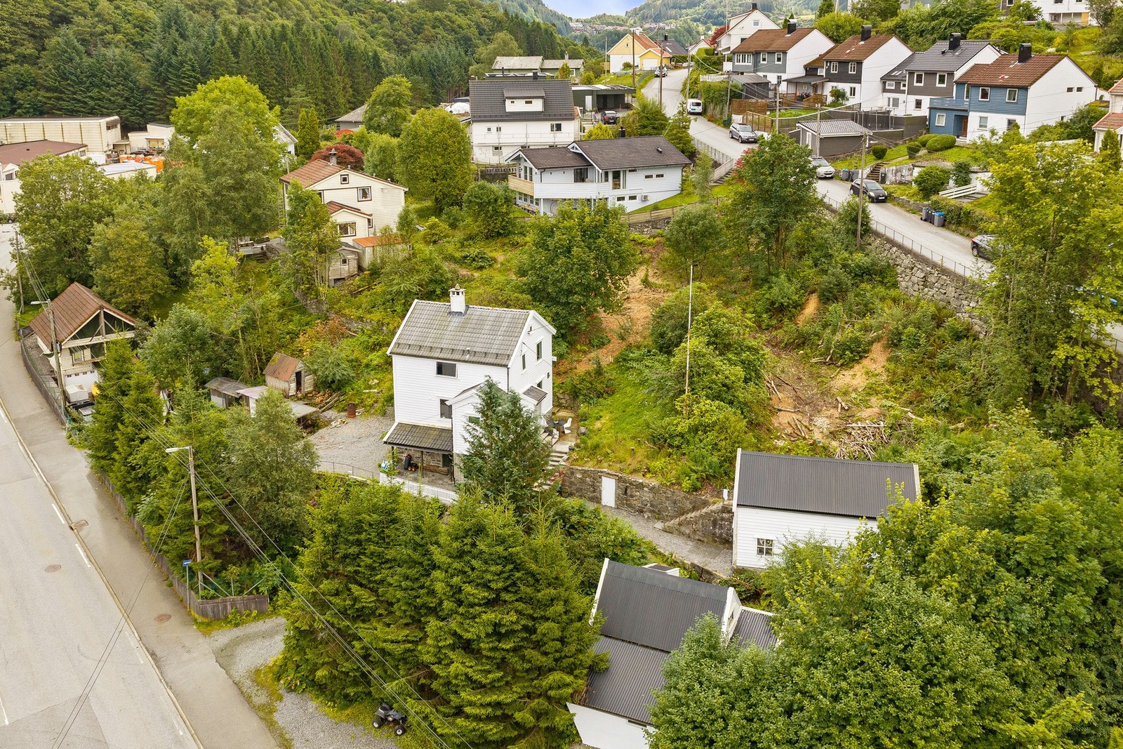 Skjermet fra vei med stor tomt Galleribilde