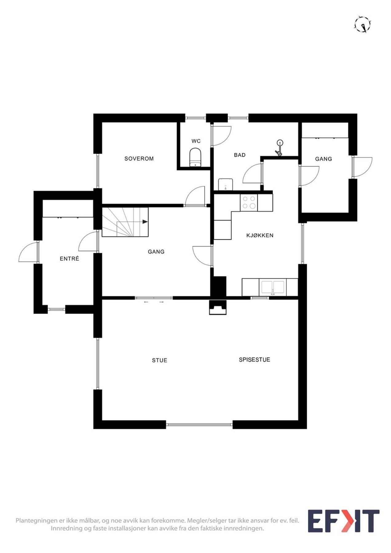 Plantegning 1. etasje Galleribilde