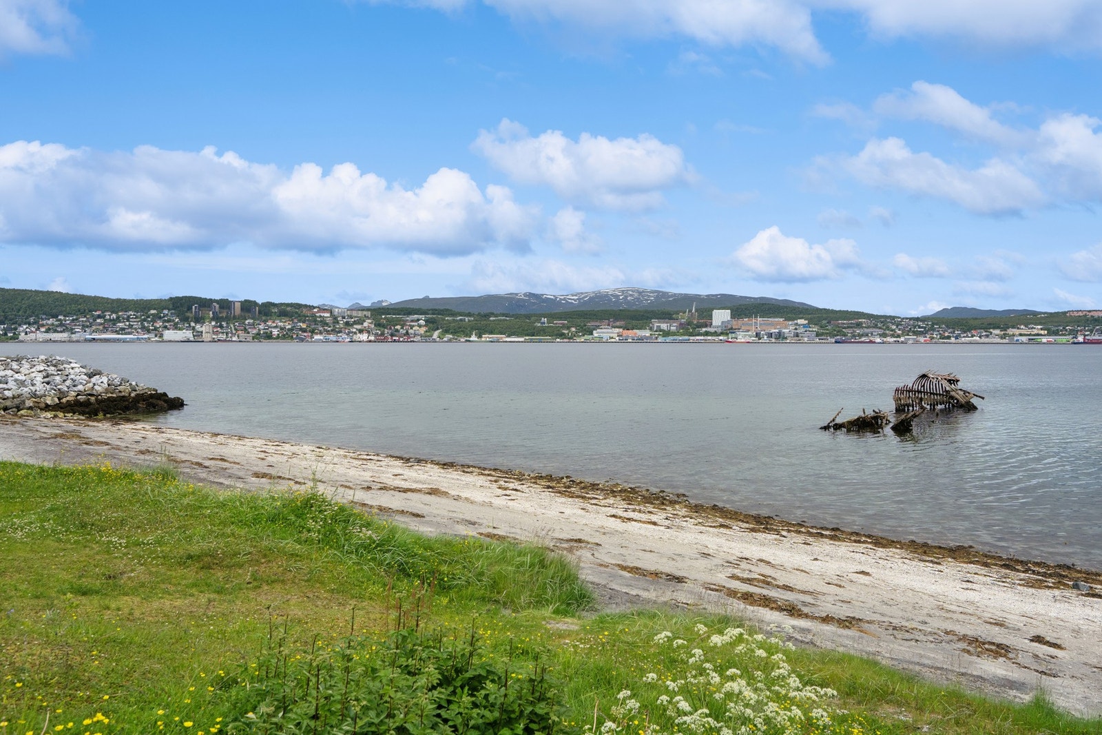 Flotte turområder langs stranden og på fjellet. Galleribilde