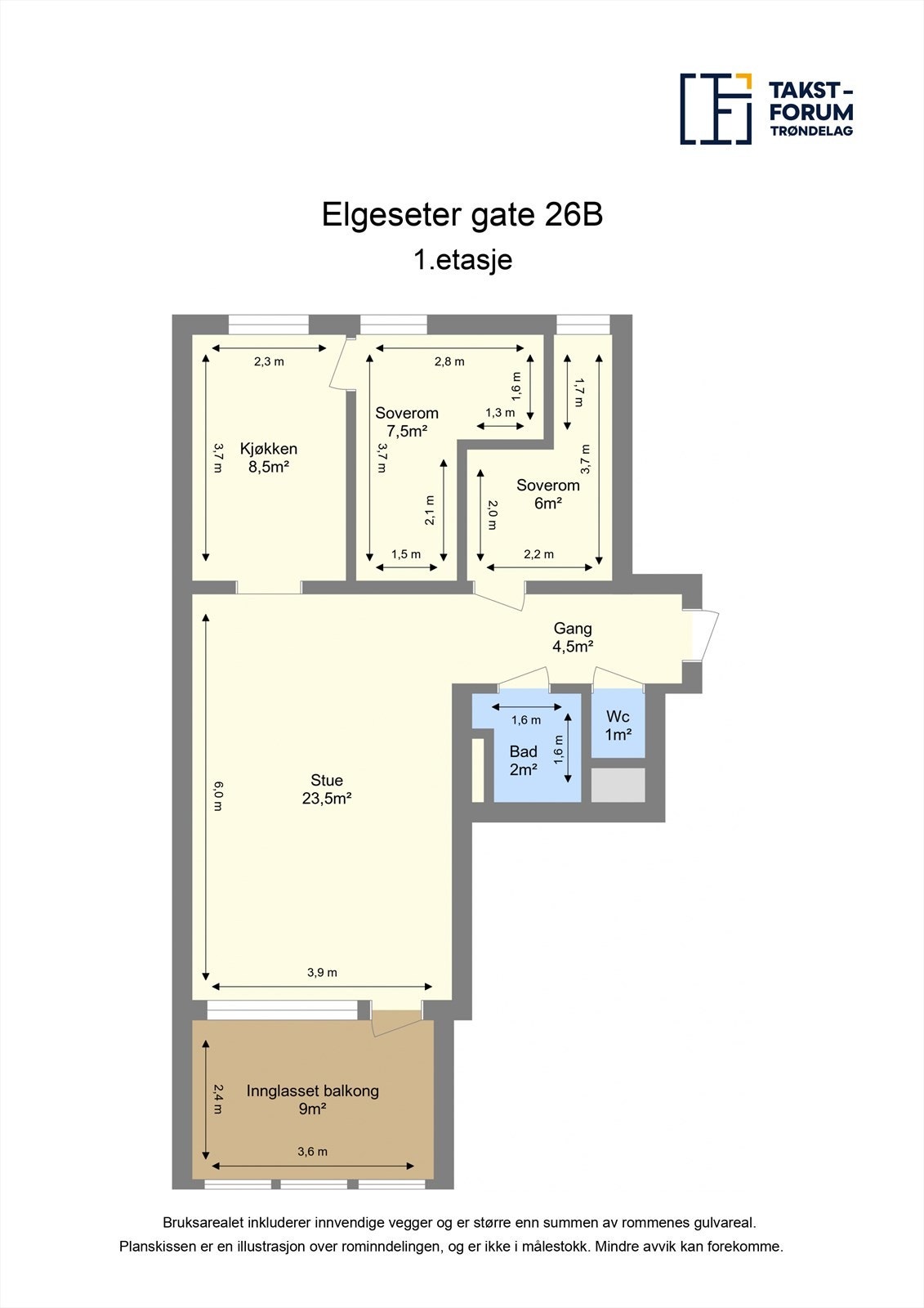 Planskisse 1. etasje Galleribilde