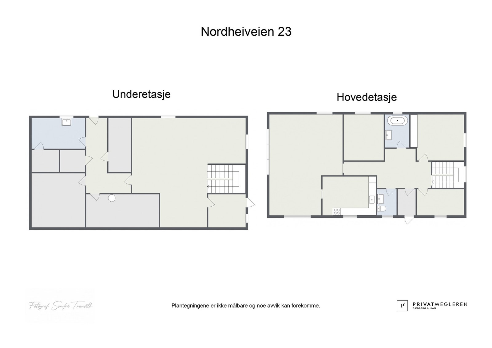 Plantegninger begge etasjer - laget av fotograf Galleribilde