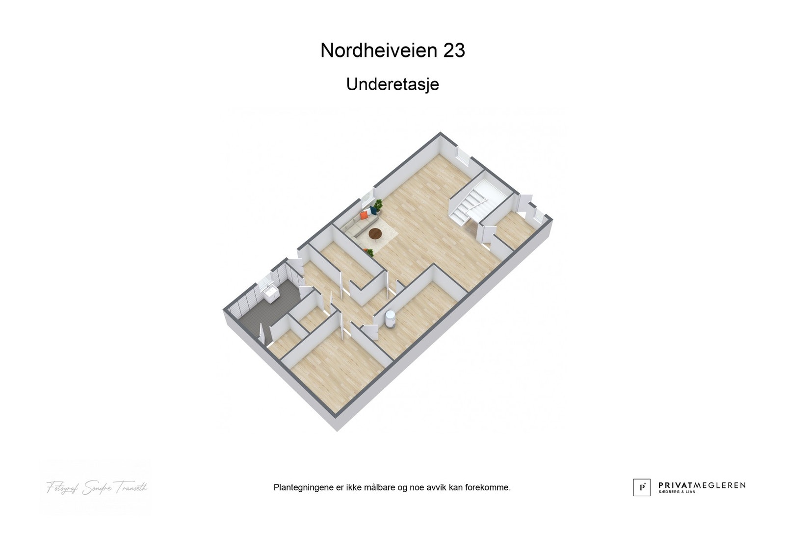 3D plantegning u.etg. - laget av fotograf Galleribilde