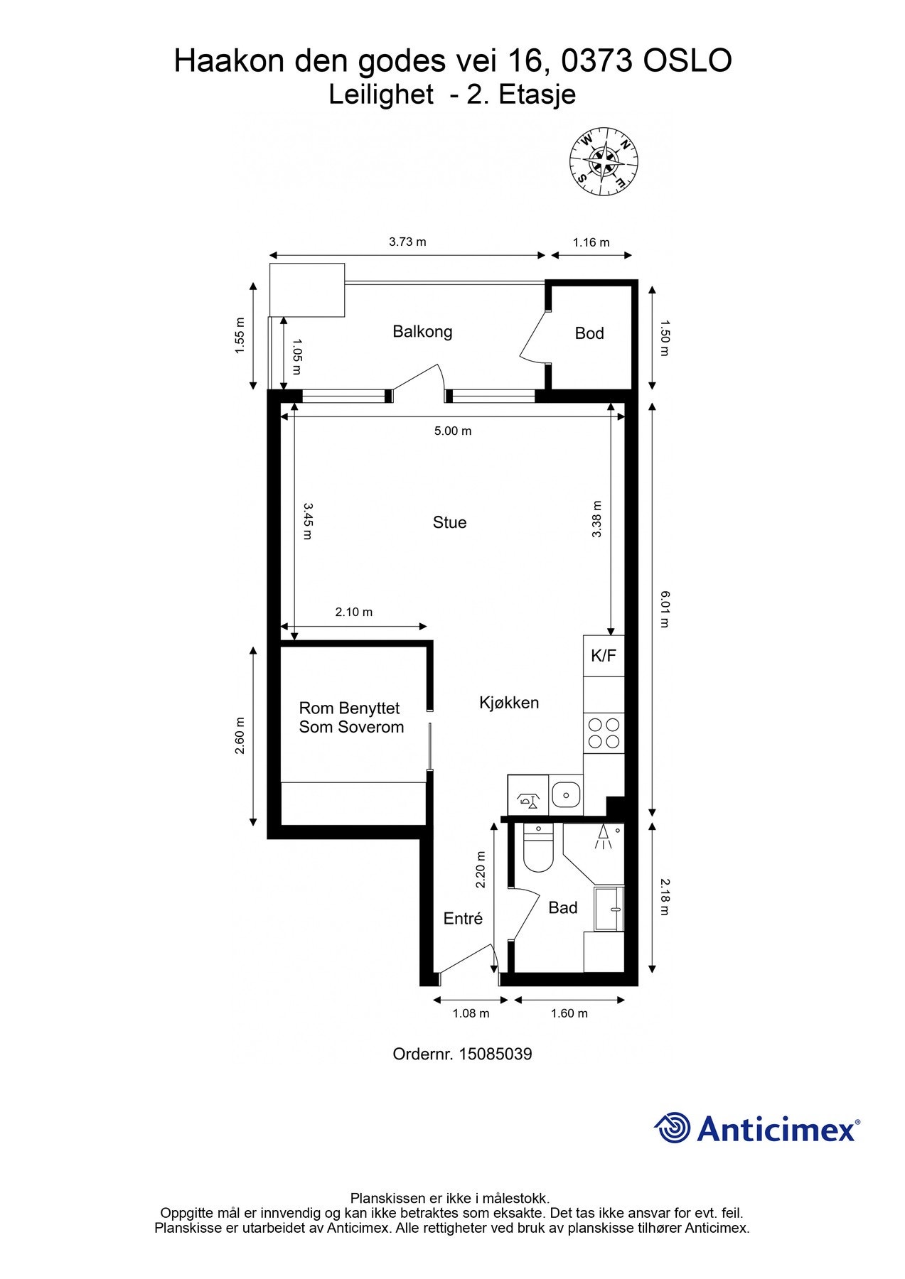 Plantegning. BRA-i: 37m2. Galleribilde