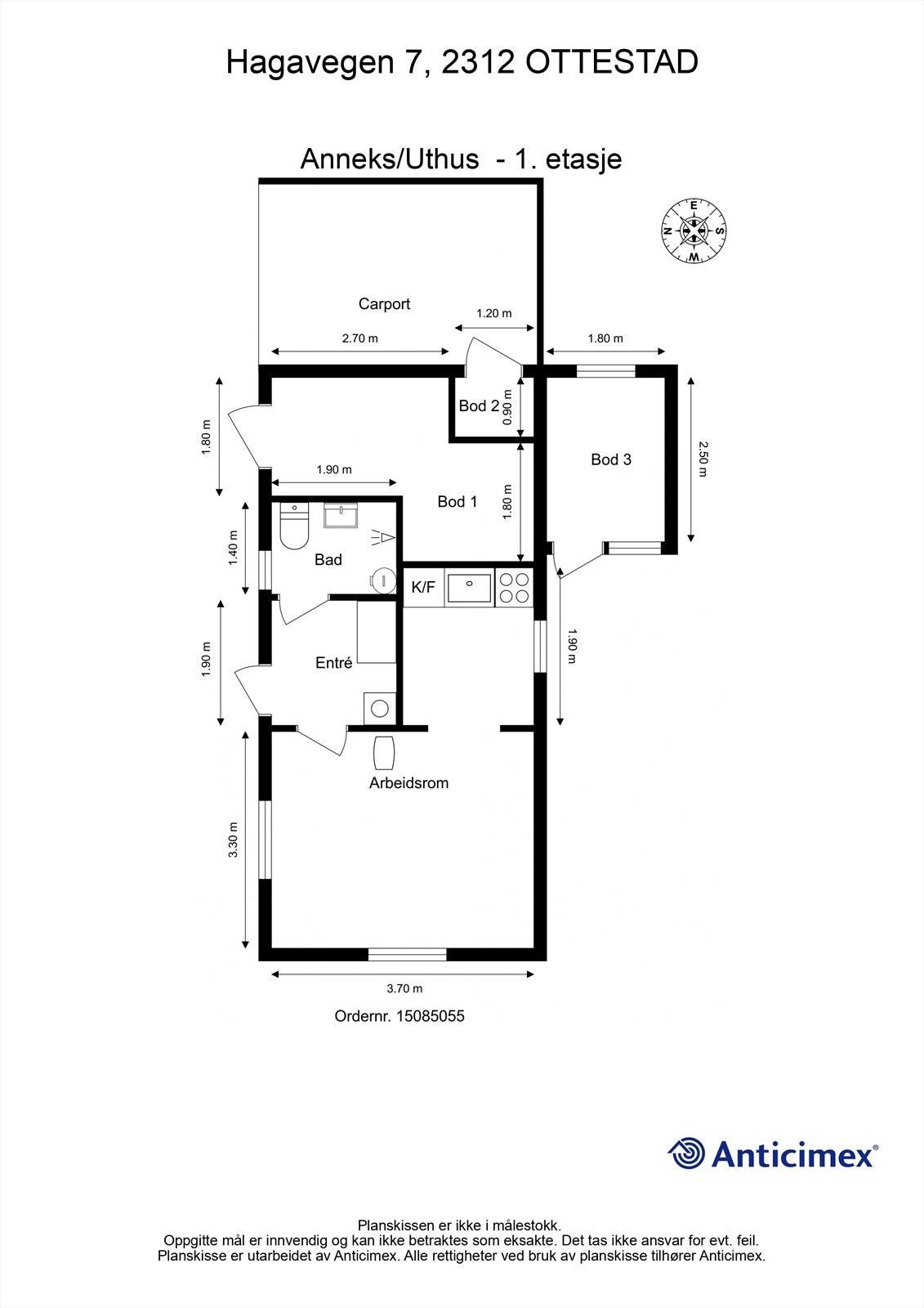 Plantegning - Anneks/uthus. Galleribilde