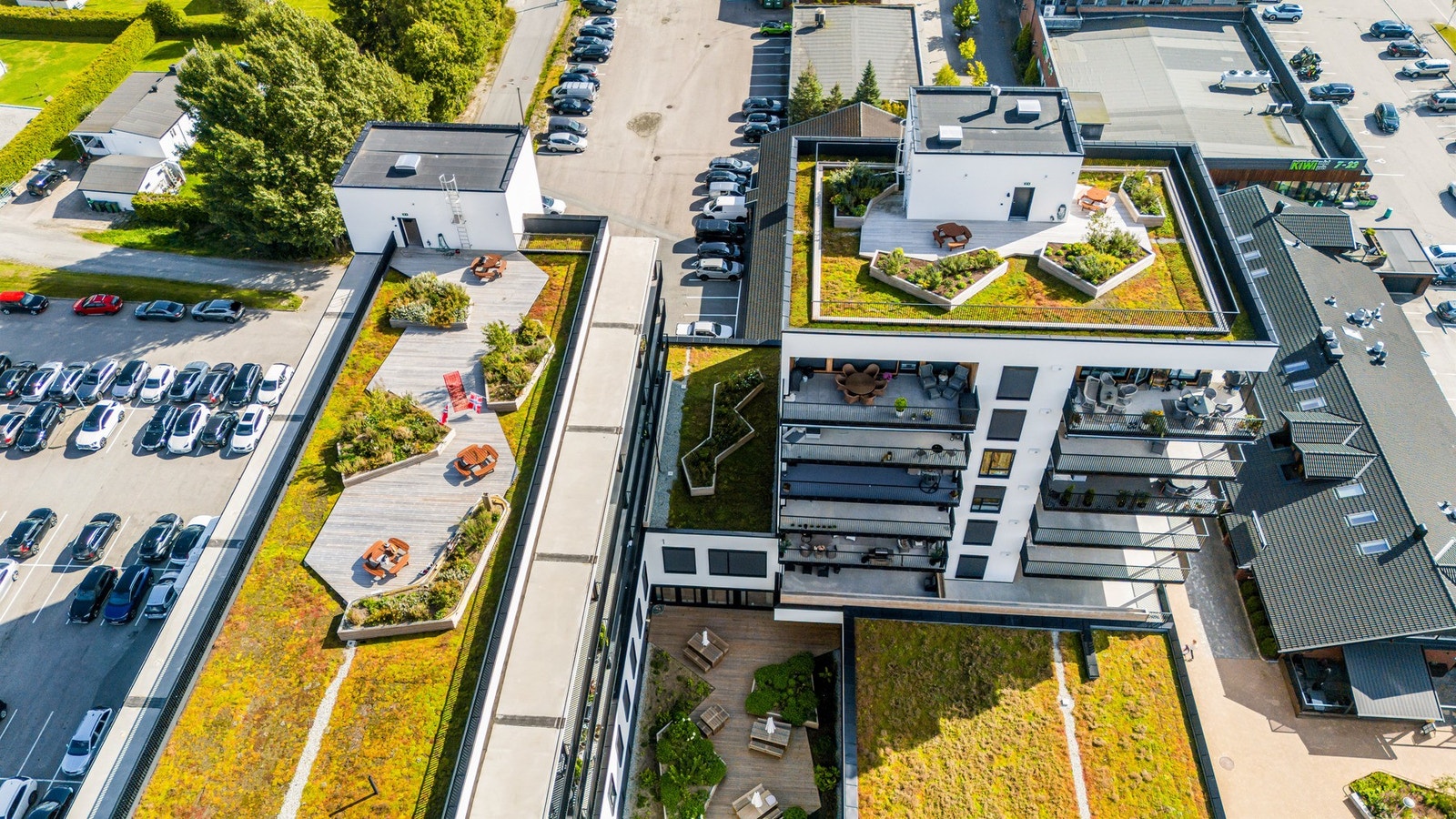 Felles takterrasse i byggets 8. etasje (Bygg A) og 9. etasje (Bygg B). Galleribilde