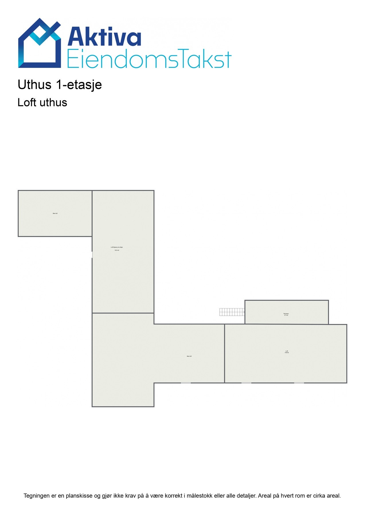 Plantegning uthus loft. Galleribilde
