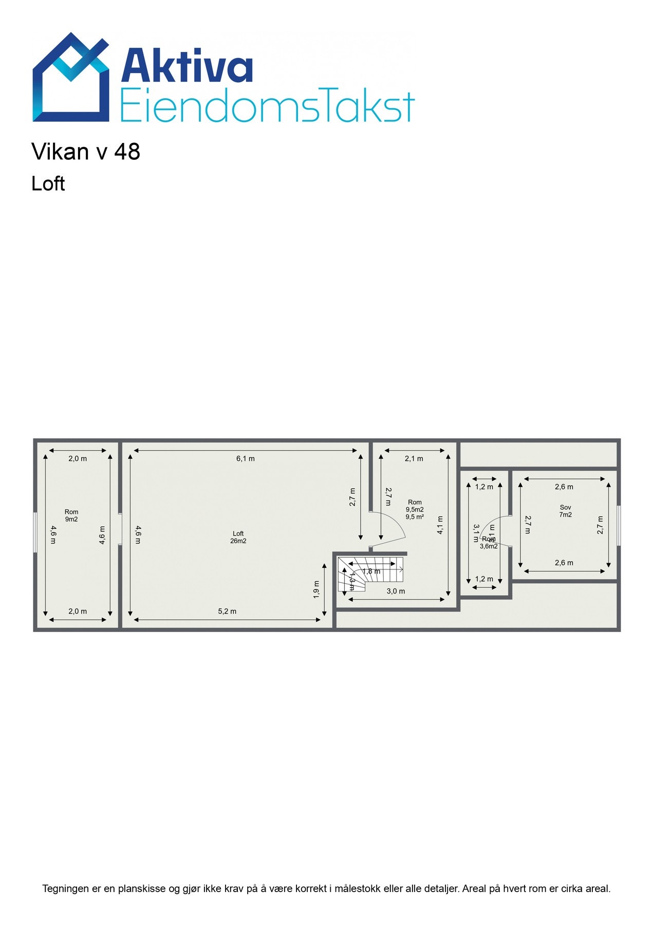 Plantegning loft. Galleribilde