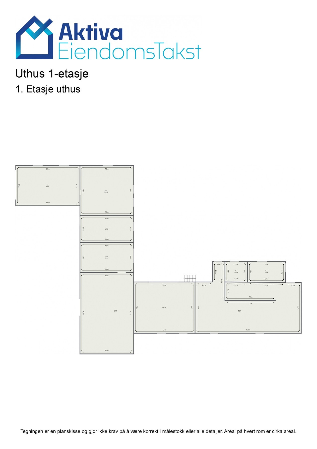 Plantegning uthus 1. etasje. Galleribilde