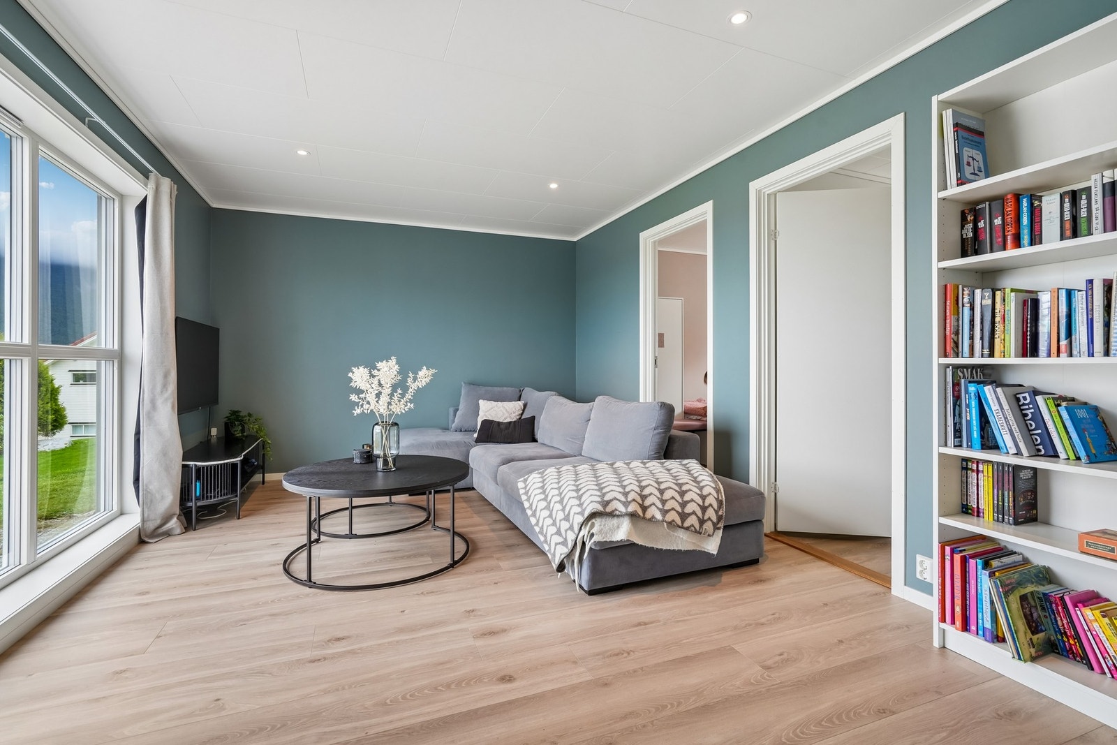 I tv-stuen er det god plass til en stor sofagruppe med god plass til familie og venner. Galleribilde
