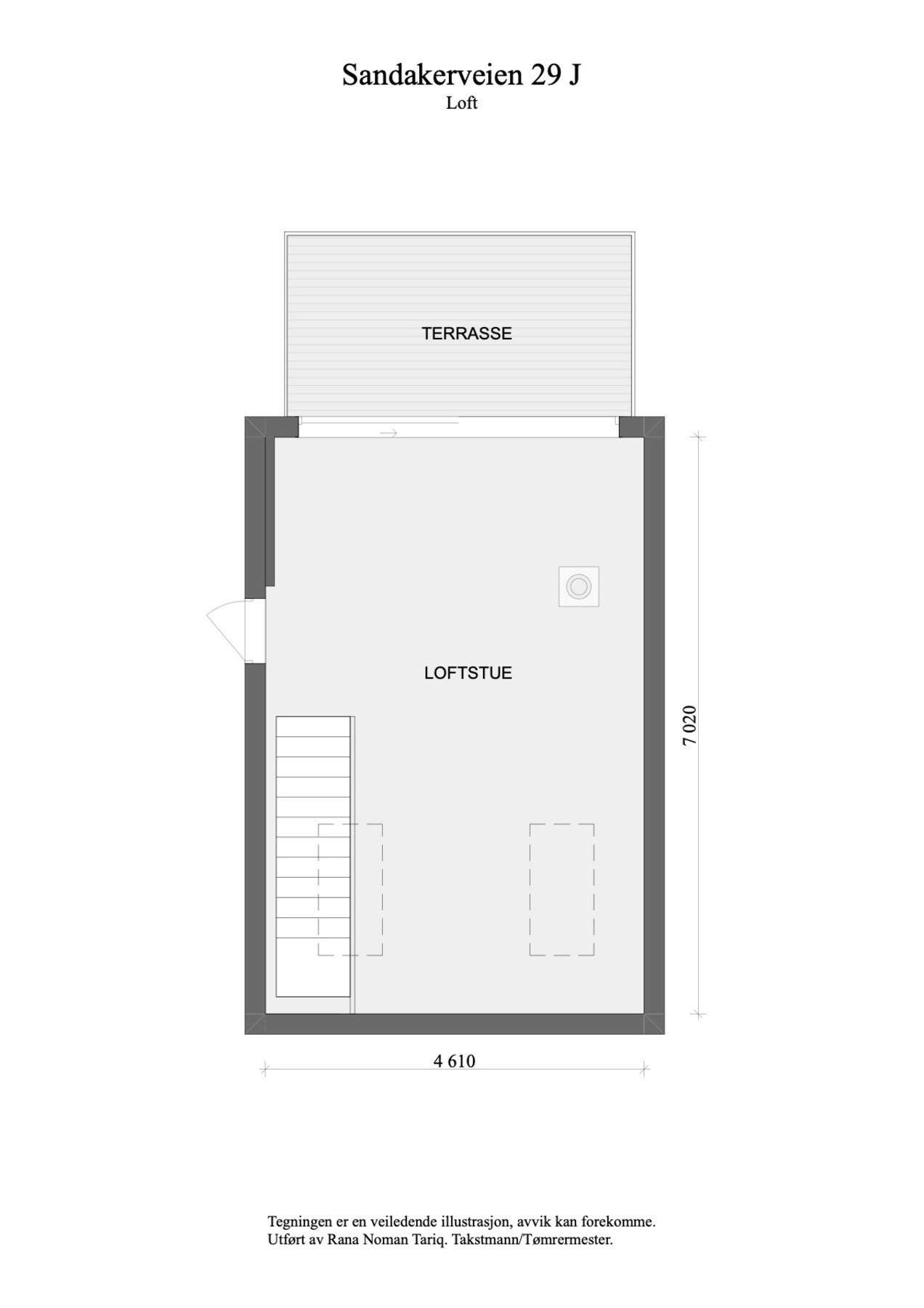 Plantegning av leilighetens 2. plan(5. etasje). Galleribilde