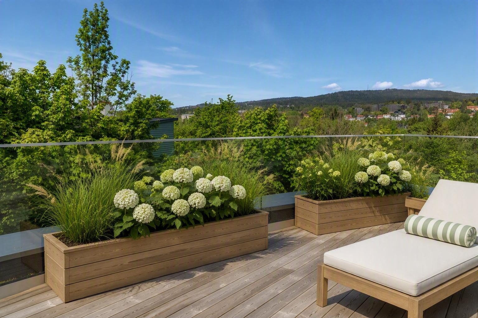 En takterrasse med utsikt og areal som må oppleves! Digitalt justert Galleribilde