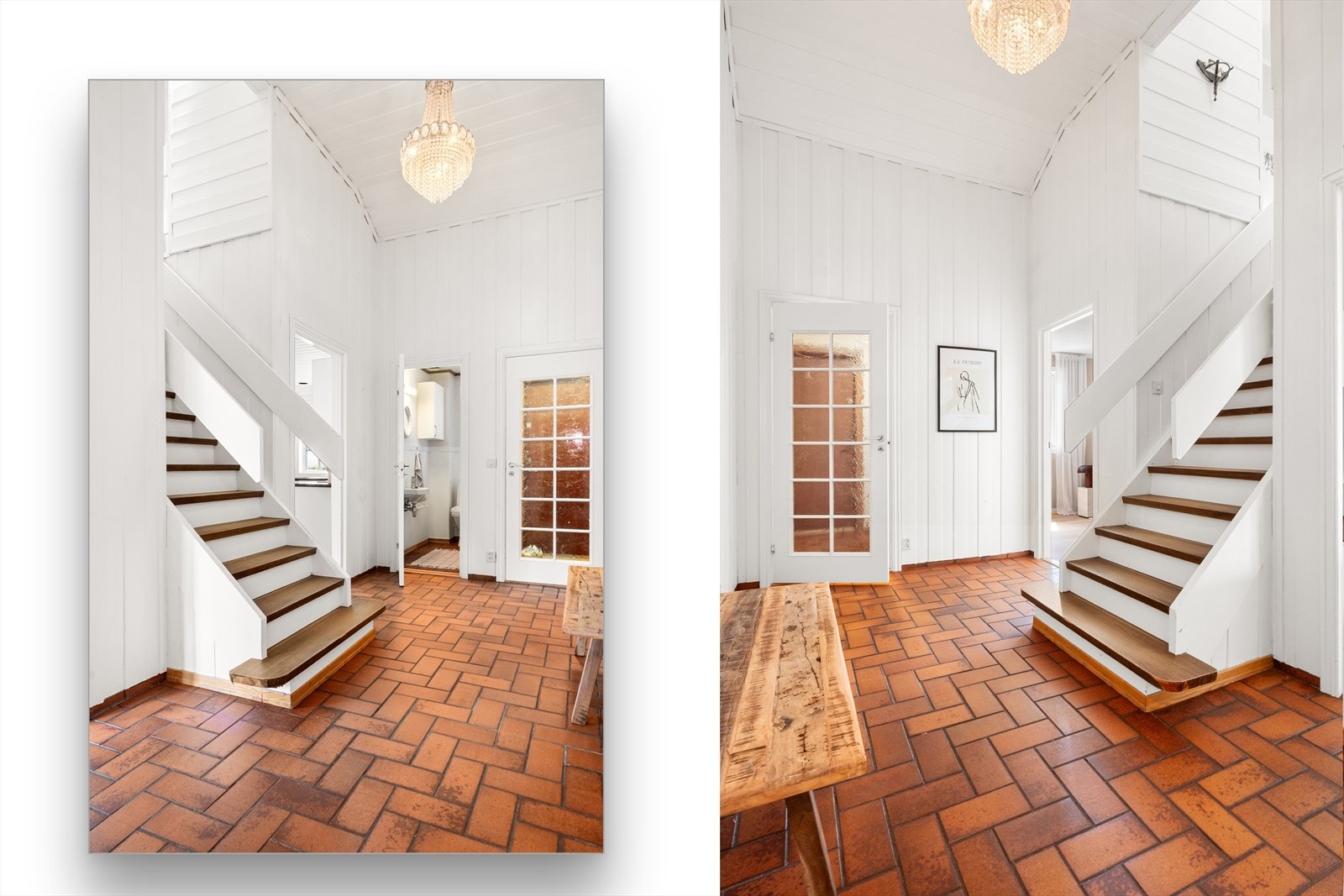 Hallen har adkomst både fra boligens hovedinngang og fra baksiden. Galleribilde