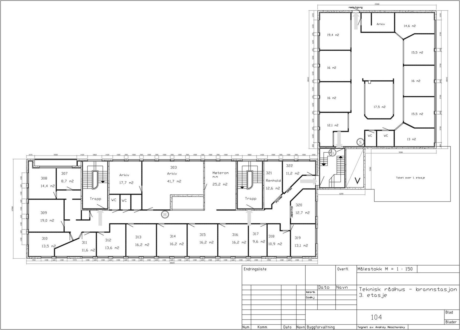 Plantegning Brannbakken - 3 etasje Galleribilde