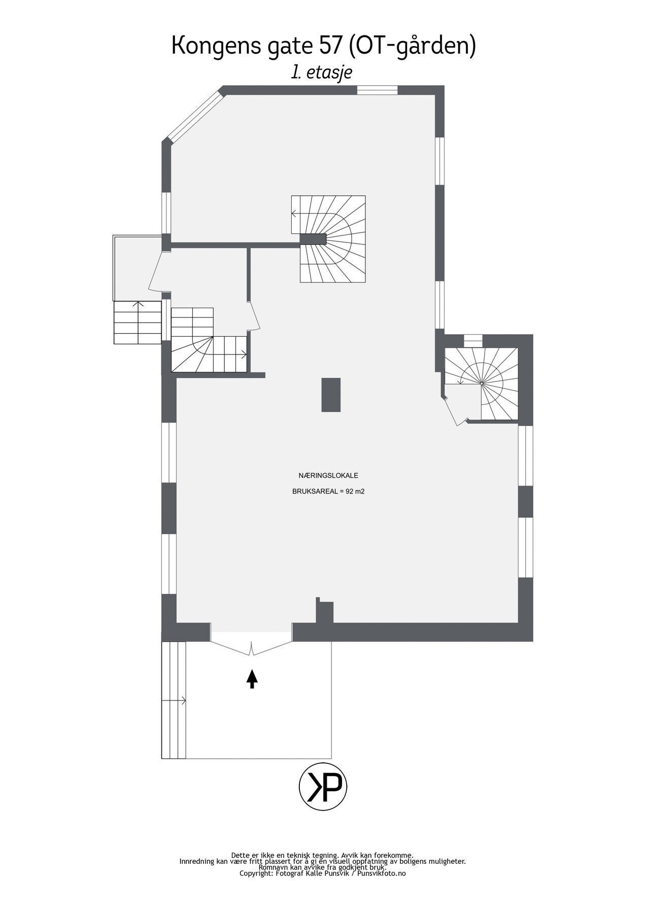 Plantegning Kongens gate 57 (OT-gården) - 2D - 1etasje Galleribilde