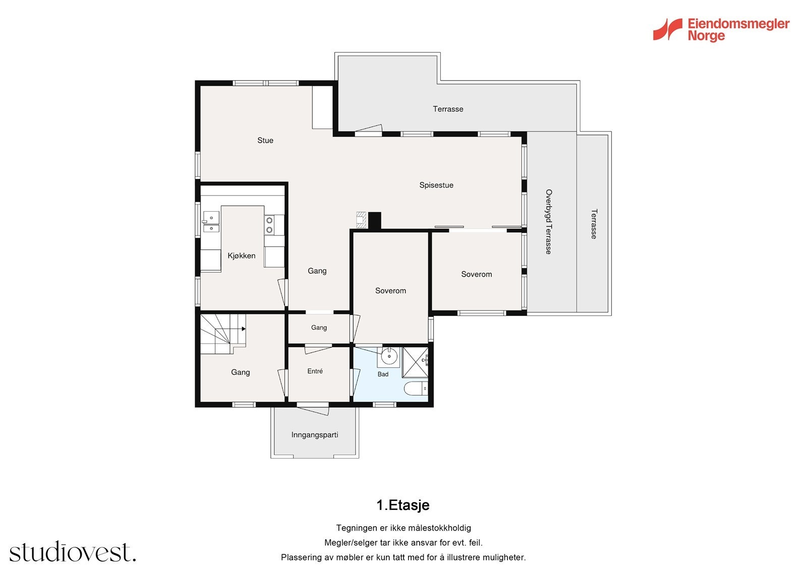 Plantegning 1. etasje Galleribilde